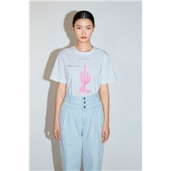 Camiseta Blanco y rosa
