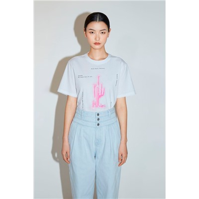 Camiseta Blanco y rosa