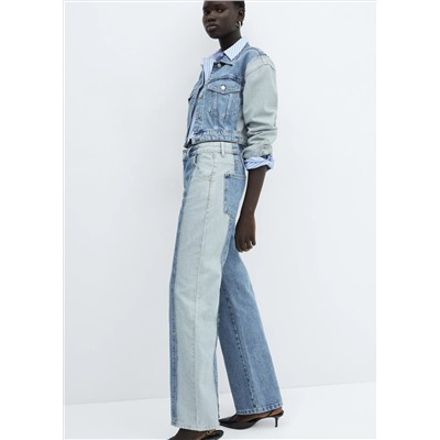 Jeans rectos bicolor