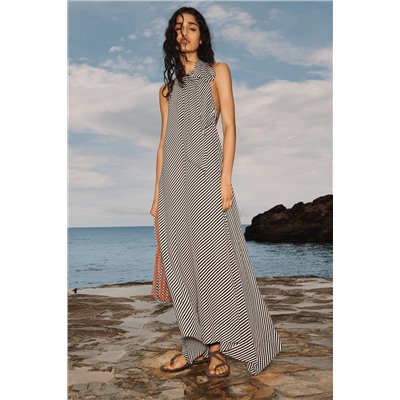 LIMITED EDITION STRIPED HALTER DRESS