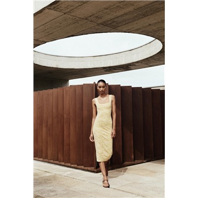 STRETCH SQUARE NECK DRESS