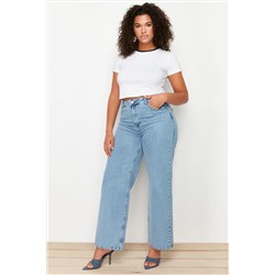 Trendyol Curve Açık Mavi Yüksek Bel Geniş Kesim Jeans TBBSS24CJ00028
