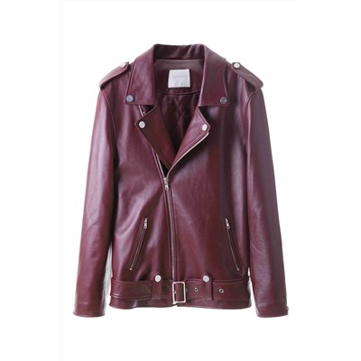 Chaqueta de piel Burdeos