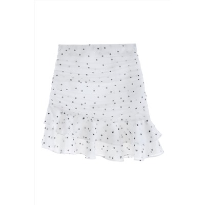 Falda avolantada Blanco y negro