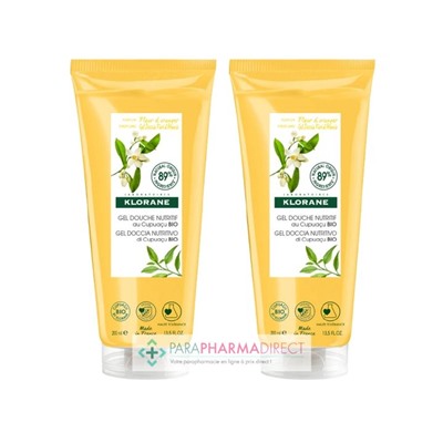 Klorane Cupuaçu Gel Douche Nutritif Fleur d'Oranger 2x200mlLot  × 2