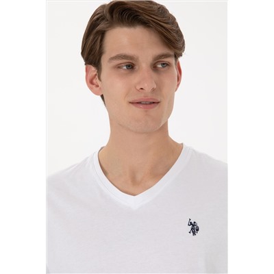 Erkek Regular Fit V Yaka Siyah Basic Tişört