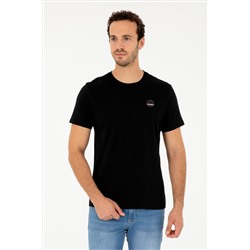 Erkek Regular Fit Bisiklet Yaka Siyah Tişört