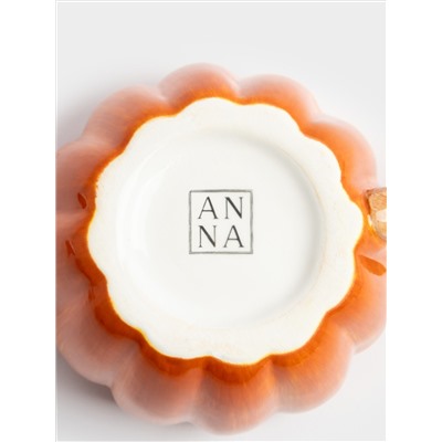 Кружка, 450 мл, с крышкой, керамика, оранжевая, Тыква, Bright pumpkin