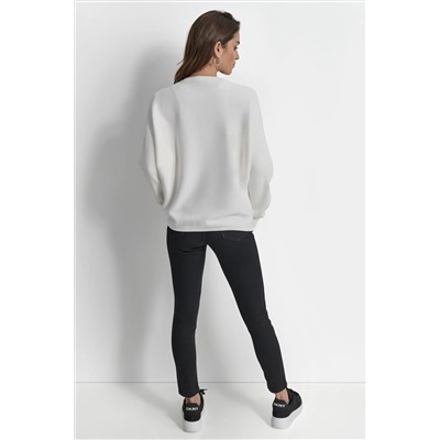 SEQUIN LOGO SWEATER