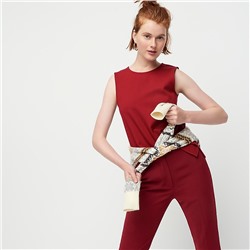 Jeweled button-back ponte top