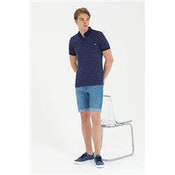 Erkek Regular Fit Polo Yaka Lacivert Tişört