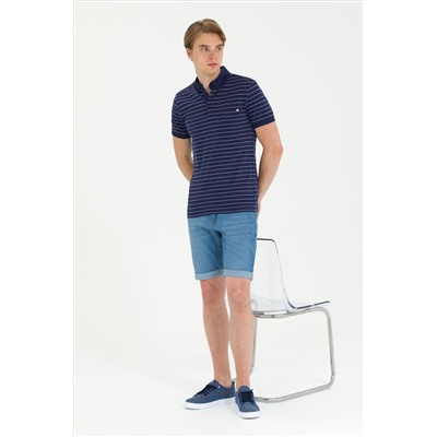 Erkek Regular Fit Polo Yaka Lacivert Tişört