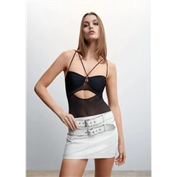 Falda piel hebillas -  Mujer | MANGO OUTLET Melilla