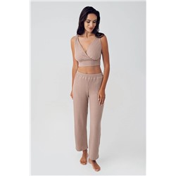 Artış Kalın Askılı Yumuşak Dokulu Triko Crop Pijama Takımı 15208