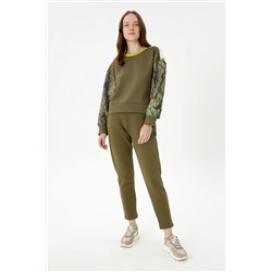 Kadın Haki Sweatshirt