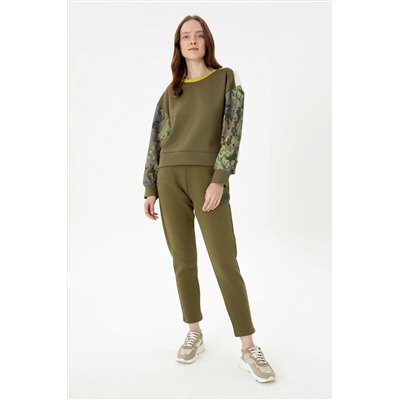 Kadın Haki Sweatshirt