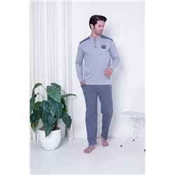 AHENGİM Man Erkek Pijama Takımı Interlok Omuz Parçalı Pamuklu Mevsimlik M70072269 1-2-10001212