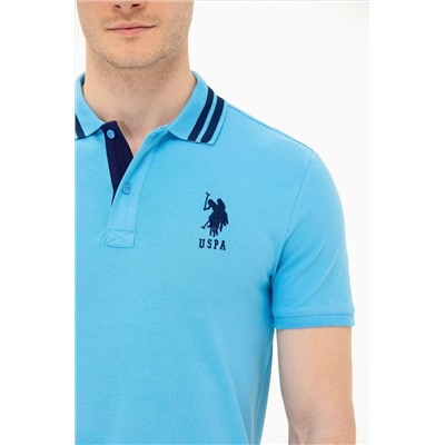 Erkek Turkuaz Basic Polo Yaka Tişört