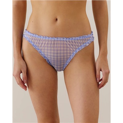 Tanga de tul de cuadros vichy