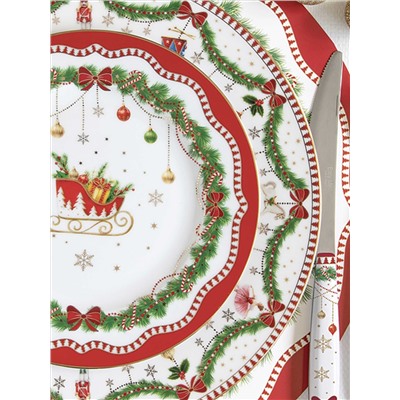 Тарелка обеденная, 26,5 см, фарфор P, белая, Новогодняя гирлянда, Magie de Noel