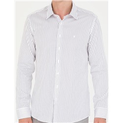 Lacivert Slim Fit Uzun Kollu Gömlek