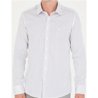 Lacivert Slim Fit Uzun Kollu Gömlek