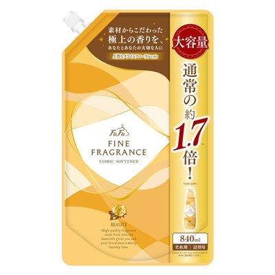 NISSAN FaFa Fine fragrance BEAUTE Кондиционер для белья с антистатиком, аромат цветов и мускуса, сменная упаковка с крышкой 840мл