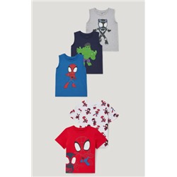 Multipack 5er - Spider-Man - 3 Tops und 2 Kurzarmshirts