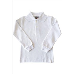 alım tekstil Unisex Polo Yaka Selanik Kalın Örgü Uzun Kollu Okul T-shirt Beyaz PRA-4887635-047518