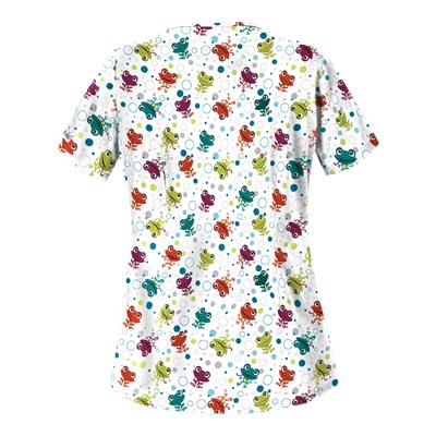 UA Jumpin Jack White Print Scrub Top