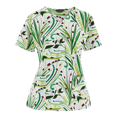 Zoe + Chloe Scrubs Dottie V-Neck Print Top