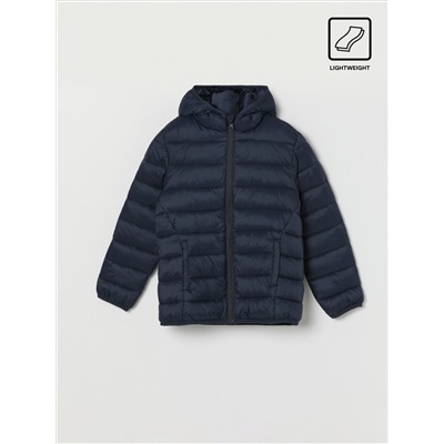 LIGHTWEIGHT HOODED PUFFER JACKET