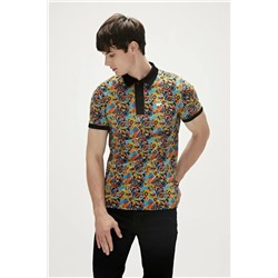 Bad Bear, Biface Polo Yakali Erkek Tshirt - Hardal Desenli