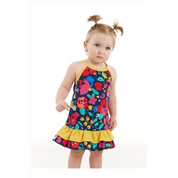Denokids Çiçekli Kız Bebek Poplin Pamuklu Yazlık Elbise CFF-23Y2-029