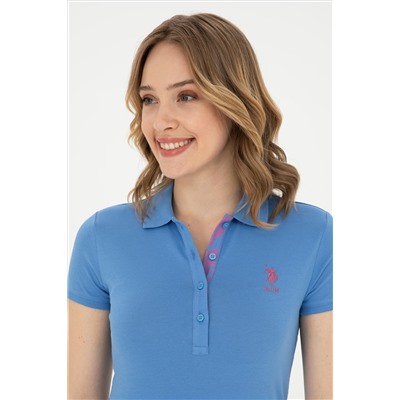 Kadın Koyu Mavi Basic Polo Yaka Tişört