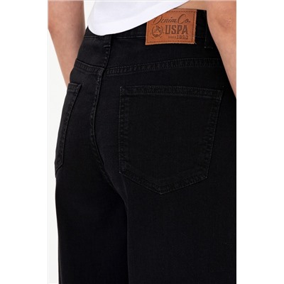Kadın Siyah Loose Fit Jean Pantolon