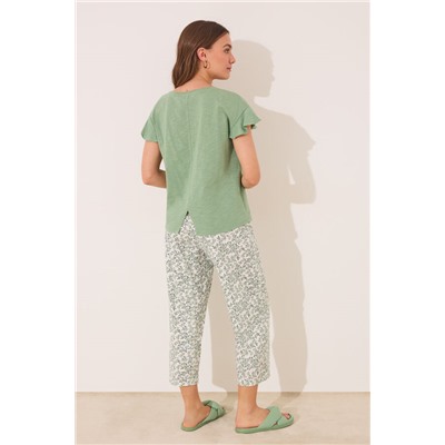 Pijama Capri 100% algodón verde