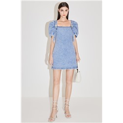 Vestido recto vaquero Azul claro