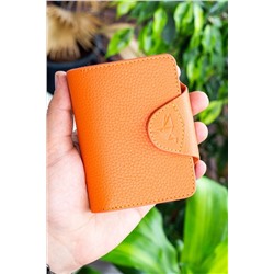 Garbalia, Deri Ek Kartlıklı Turuncu Unisex Cüzdan