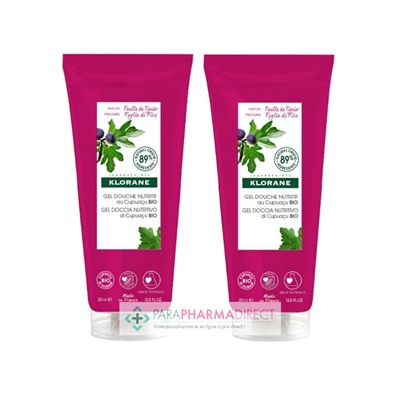 Klorane Cupuaçu Gel Douche Nutritif Feuille de Figuier 2x200mlLot  × 2