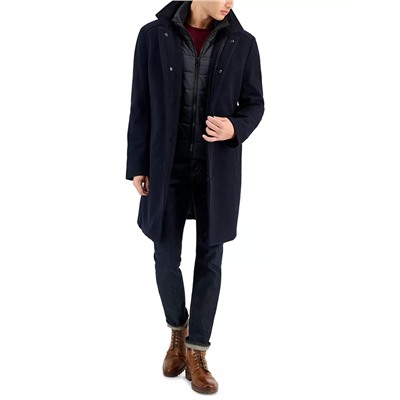 Nautica Men's Classic-Fit Bib Wool Blend Overcoat