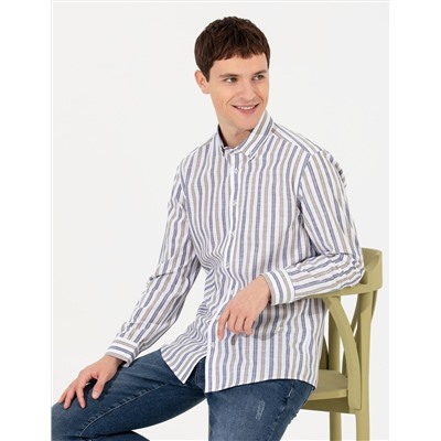 Haki Slim Fit Uzun Kollu Gömlek
