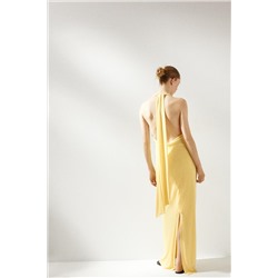 HALTERNECK OPEN BACK LONG DRESS