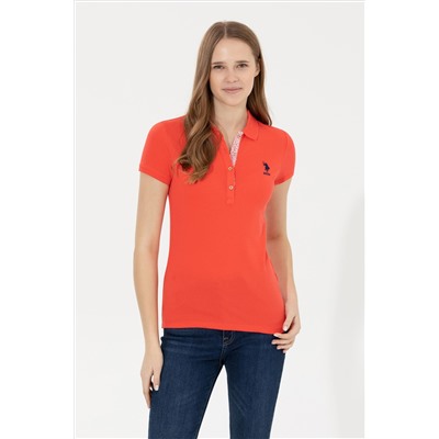 Kadın Kırmızı Basic Polo Yaka Tişört