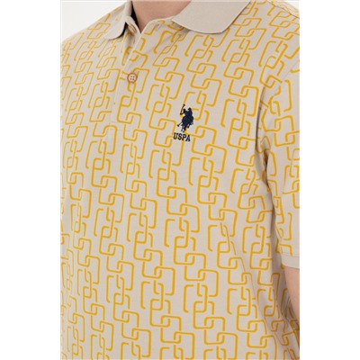 Erkek Regular Fit Polo Yaka Safran Tişört