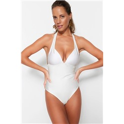 TRENDYOLMİLLA Ekru V Yaka Normal Paça Mayo TBESS23MA00210