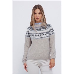 Jersey cenefa jacquard cuello combinado