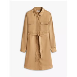 Long-Sleeve Belted Utility Shirtdress