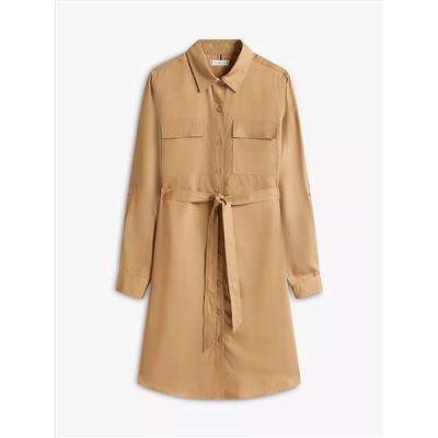 Long-Sleeve Belted Utility Shirtdress
