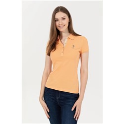 Kadın Turuncu Basic Polo Yaka Tişört